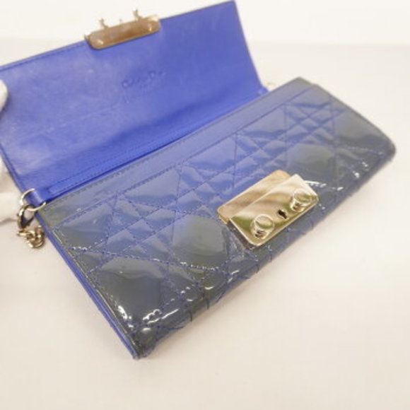 Christian Dior Cannage Patent Leather Chain Wallet - Picture 6 of 12